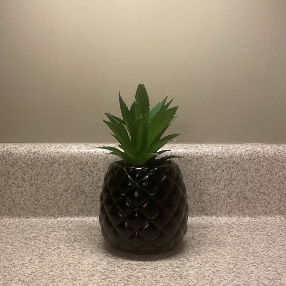 Faux Succulent in Black Pineapple Pot - Picture 1 of 3
